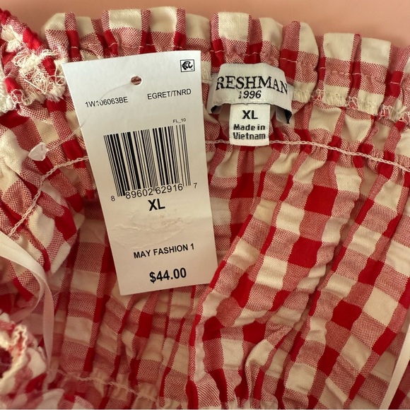 Red and White Gingham Crop Top - Picture 4 of 4